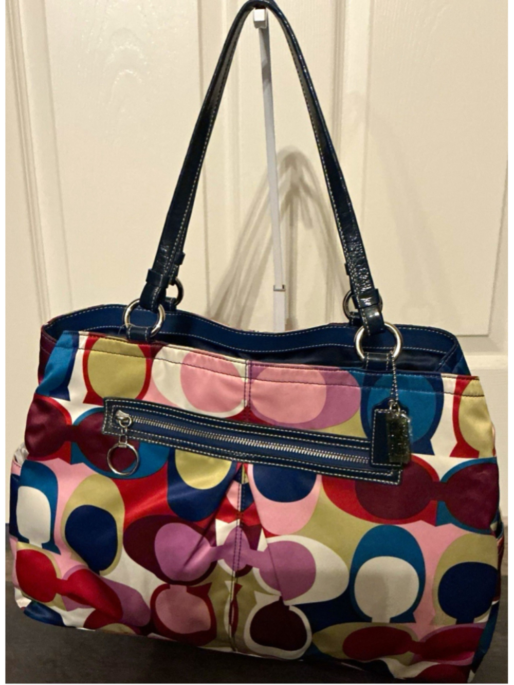 NWT Coach F16170 Gabby Scarf Print Tote Multicolor Patent Leather Y2K Rare
